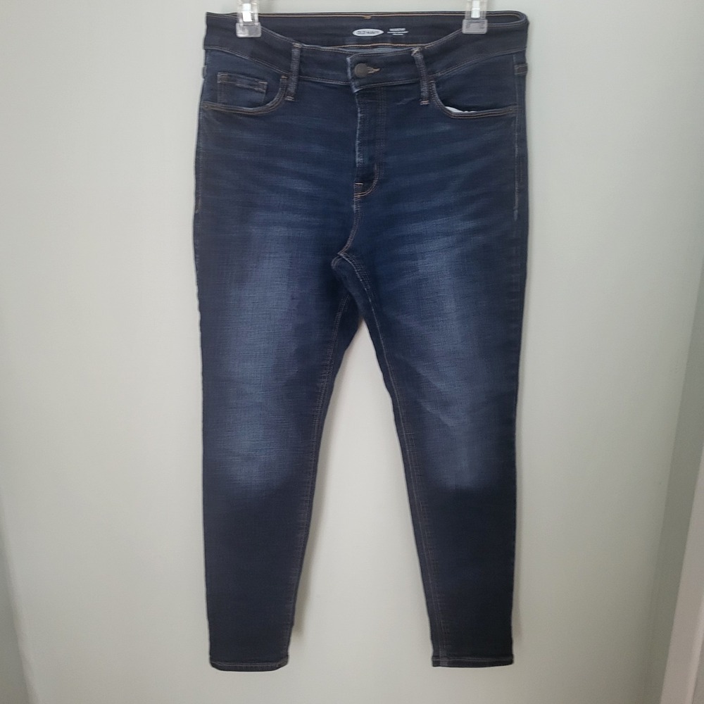 Old Navy Women 10 short 10P Petite Mid Rise Rockstar Super Skinny Drak Wash...